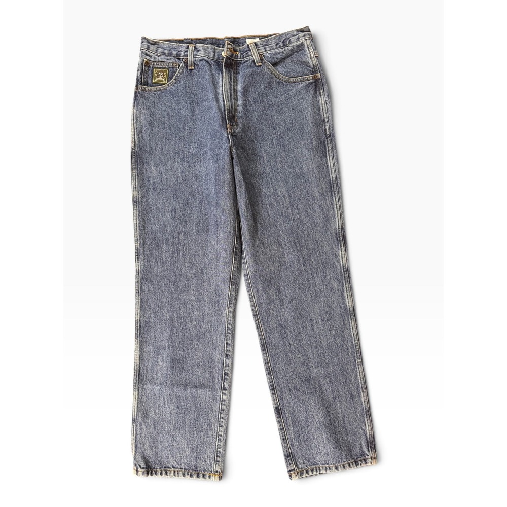 Cinch Mens Blue Acid Wash Denim Straight Leg Jeans 34x30 Western Cowboy Rugged